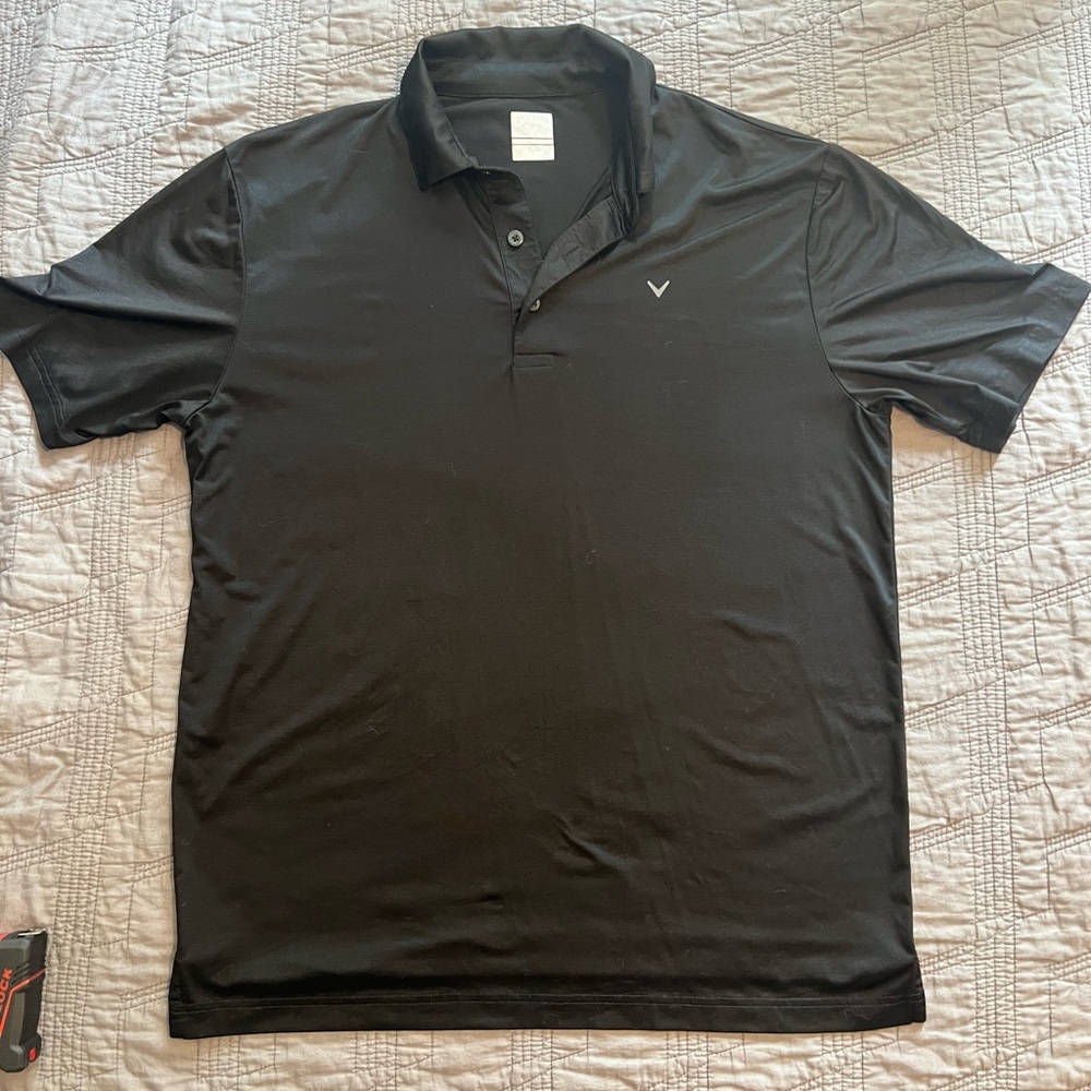 Callaway Dry-Fit Black Performance Polo Shirt size medium